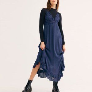 Free People Midnight Blue Adella Maxi Slip Dress